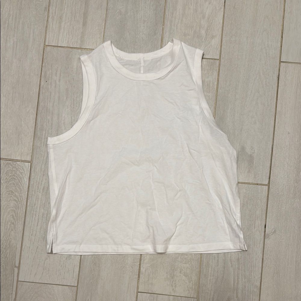 New lululemon cotton tank top white fits like 12/L